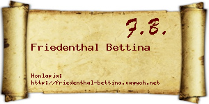 Friedenthal Bettina névjegykártya